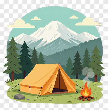 Camping Tent In A Mountain Landscape PNG