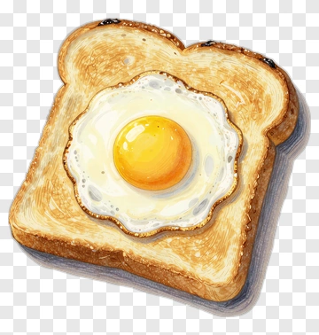 Fried Egg On Toast PNG