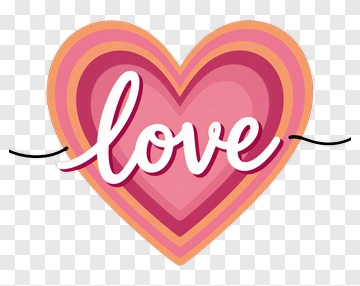Colorful Love Heart Design PNG