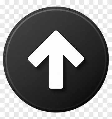 Up Arrow Icon On Black Background PNG