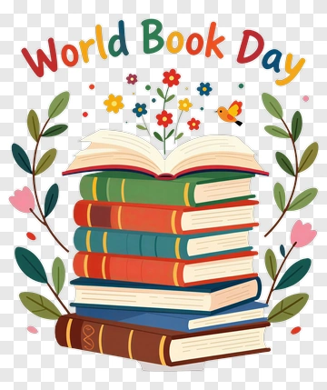 World Book Day Celebration With Colorful Books PNG