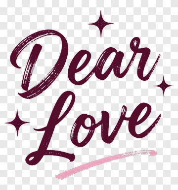 Dear Love Text Design PNG