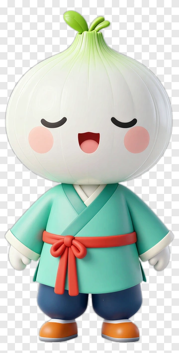 Cartoon Onion Character Smiling PNG
