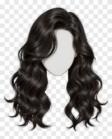 Wavy Black Hair PNG