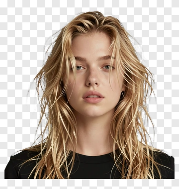 Portrait Of A Woman With Long Blonde Hair PNG