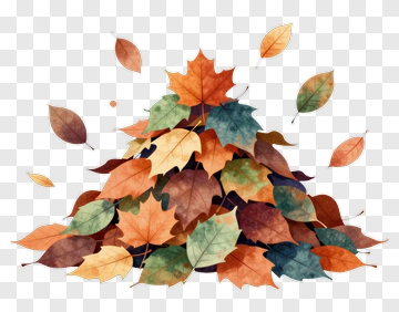 Colorful Pile Of Autumn Leaves PNG