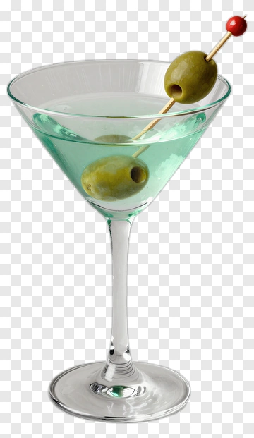 Martini Glass With Green Olives PNG