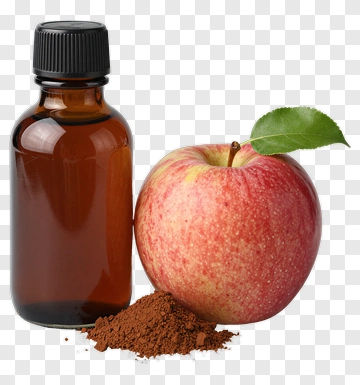 Apple With Essential Oil And Cocoa Powder PNG