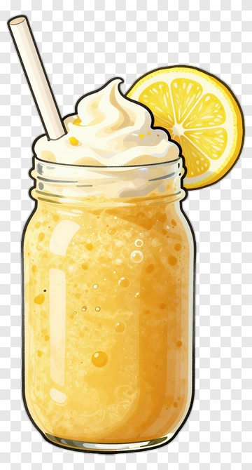 Lemonade In A Jar With Whipped Cream PNG