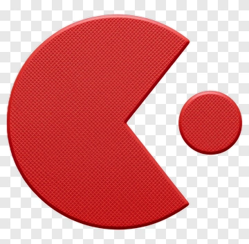 Red Pac-Man Shape With Small Circle PNG