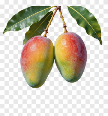 Colorful Mangoes On A Branch PNG