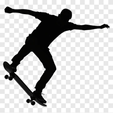 Skateboarder Performing A Trick PNG