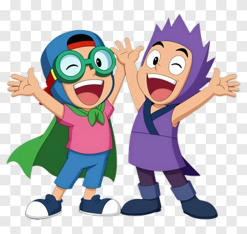 Cartoon Kids Smiling And Celebrating PNG