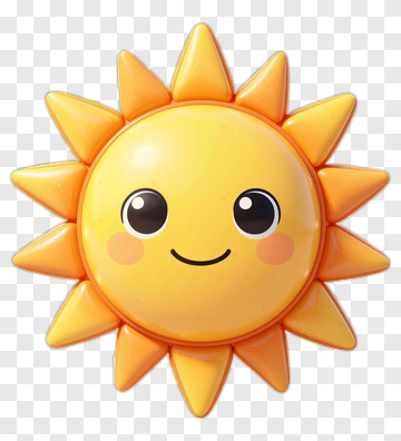 Cartoon Sun With Smiling Face PNG