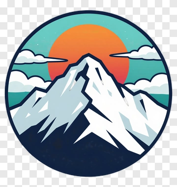 Mountain Landscape With Sun And Clouds PNG