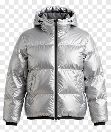 Silver Puffer Jacket PNG