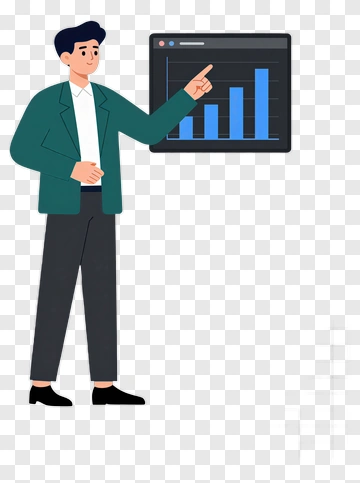 Businessman Presenting A Bar Chart PNG