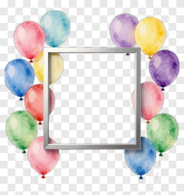 Colorful Balloon Frame PNG
