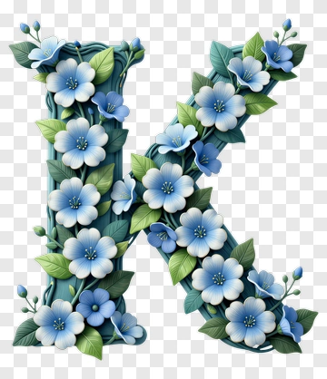 Floral Letter K PNG