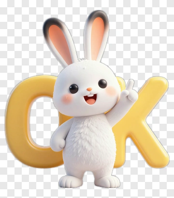 Cartoon Rabbit With Ok Sign PNG