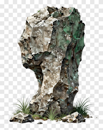 Rock Formation With Grass PNG