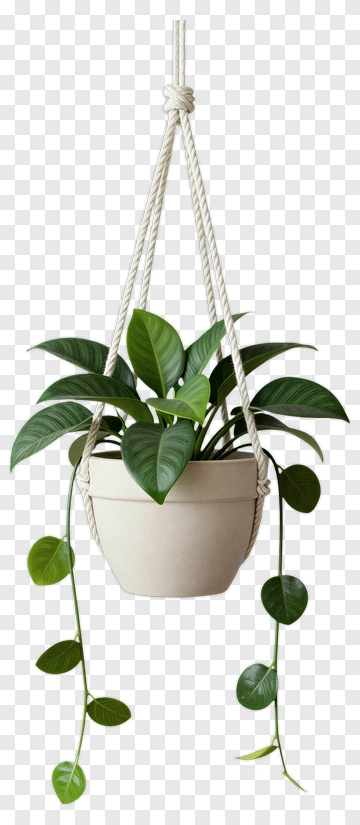 Hanging Plant In White Pot PNG