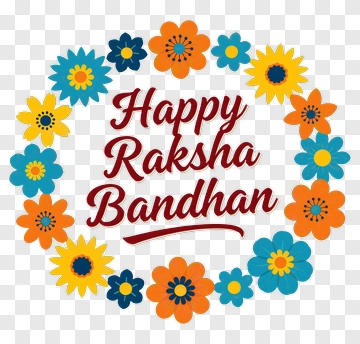 Happy Raksha Bandhan Floral Wreath PNG