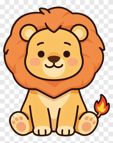 Cartoon Lion Sitting PNG
