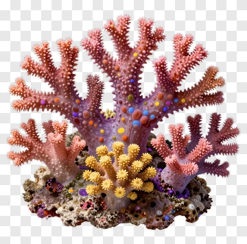 Colorful Coral Reef Composition PNG