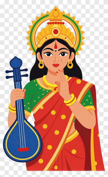 Woman Holding A Musical Instrument PNG