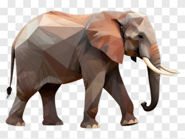 Polygonal Elephant PNG