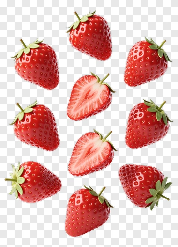 Fresh Strawberries On A Transparent Background PNG