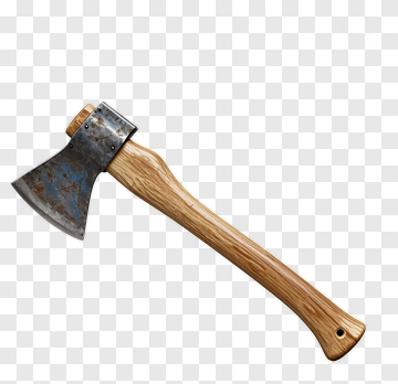 Wooden Handled Axe PNG