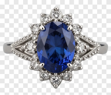 Sapphire Ring With Diamond Accents PNG