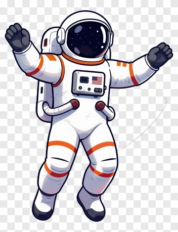 Cartoon Astronaut Floating In Space PNG