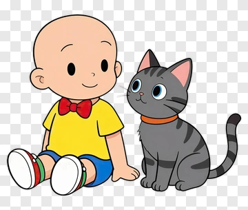 Cartoon Boy Sitting Next To A Cat PNG