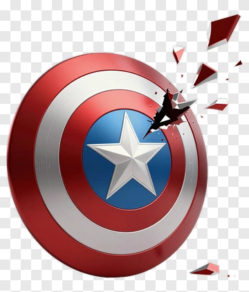 Captain America Shield With Shattered Pieces PNG