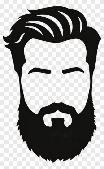 Stylized Beard And Hair Illustration PNG