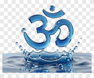 Blue Om Symbol Splashing In Water PNG