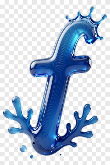 Blue Water Splash Letter F PNG