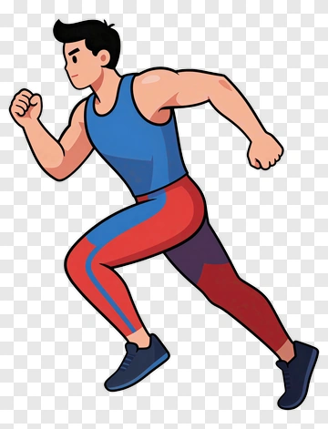 Cartoon Man Running PNG