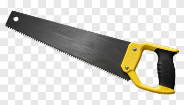 Hand Saw With Yellow Handle PNG