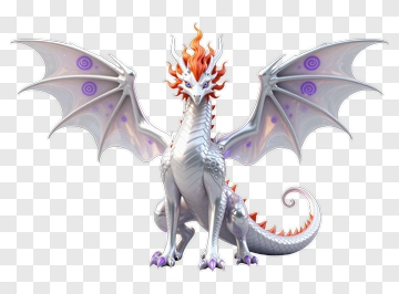 3D Dragon With Colorful Wings PNG