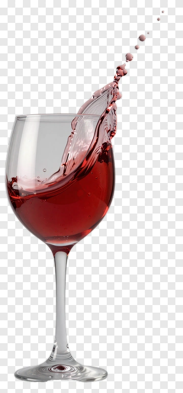 Red Wine Glass With Splashing Liquid PNG