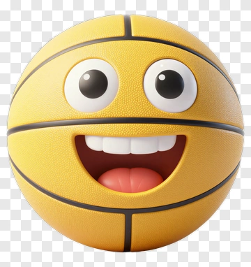Cartoon Basketball With A Happy Face PNG