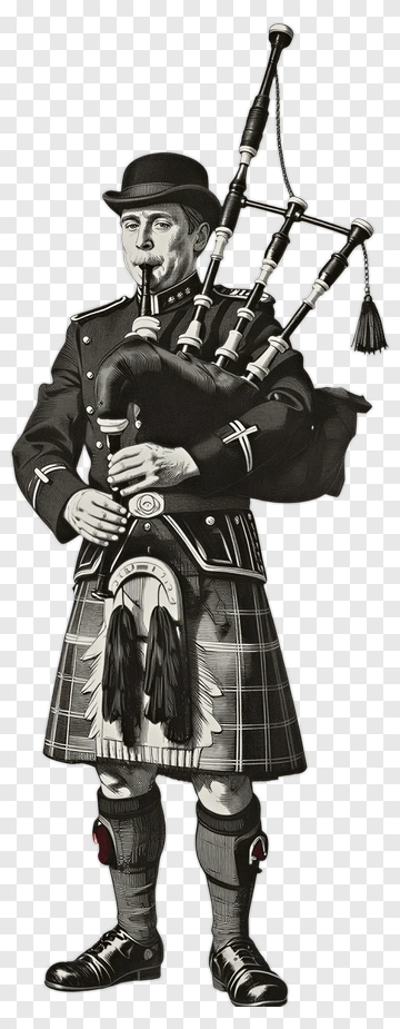 Bagpiper Playing The Bagpipes PNG
