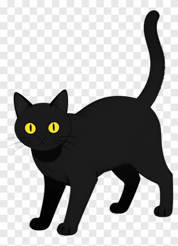 Cartoon Black Cat PNG