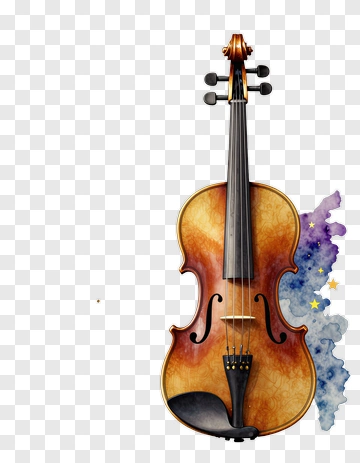 Violin With Watercolor Background PNG