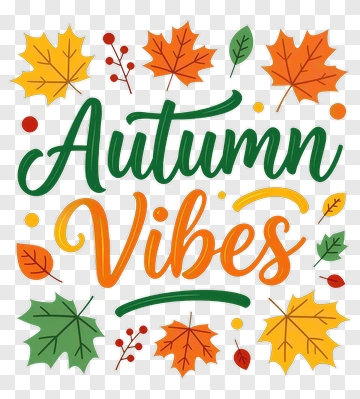Autumn Vibes With Colorful Leaves PNG