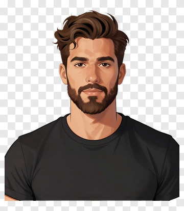 Stylized Portrait Of A Man With Beard PNG